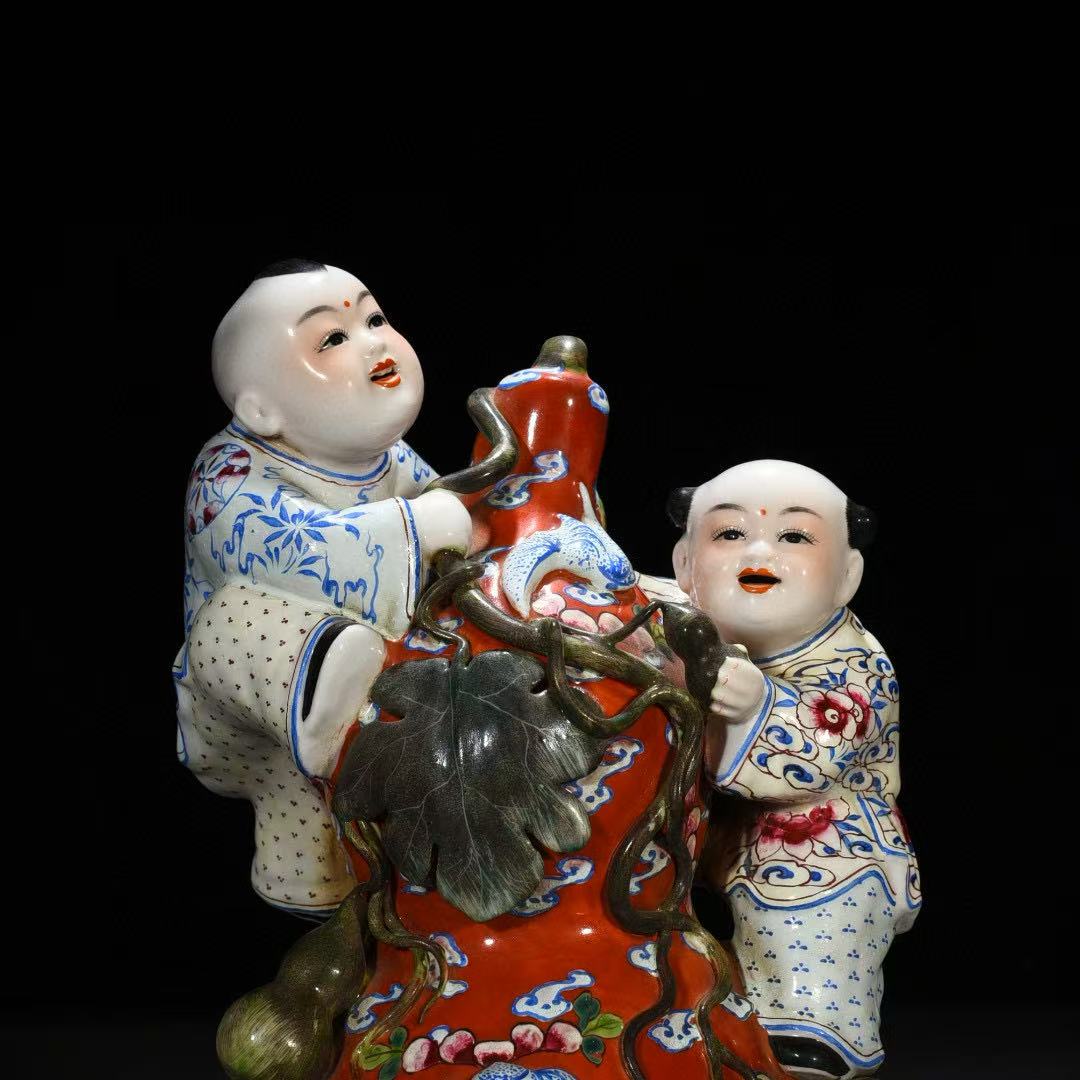 粉彩代代福祿葫蘆娃瓷塑 - 图片 9