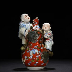 粉彩代代福祿葫蘆娃瓷塑