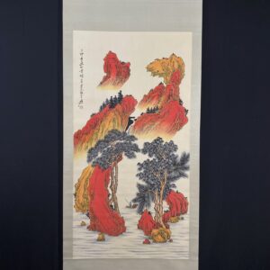 【張大千】祿山水， 一物一圖，純手繪字畫 裱裝尺寸：約214*92cm左右 畫芯尺寸：約134＊67cm左右