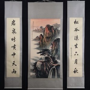【魏紫熙】山水，一物一圖，精品四尺純手繪帶多聯中堂畫 中堂裱裝尺寸：約200*80cm左右 中堂畫芯尺寸：約135＊68公分左右 對聯裱裝尺寸：約200*40cm左右 對聯畫芯尺寸：約135＊30公分左右