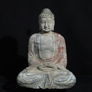 北魏青石彩繪釋迦牟尼佛造像 高39公分 寬28公分 厚18公分