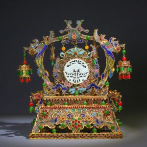 珍藏掐絲精工和田玉屏風 高25公分,寬24公分,重818克